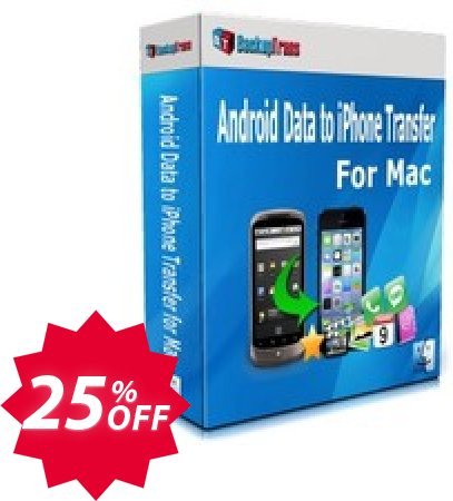 Backuptrans Android Data to iPhone Transfer for MAC Coupon code 25% discount 