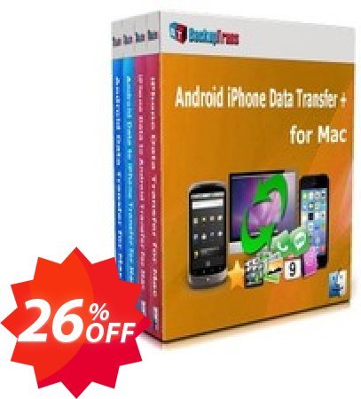 Backuptrans Android iPhone Data Transfer + for MAC, Family Edition  Coupon code 26% discount 