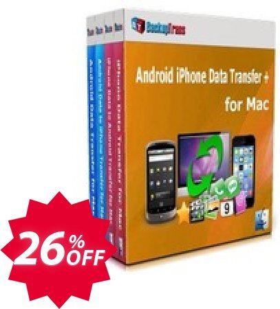 Backuptrans Android iPhone Data Transfer + for MAC, Family Edition  Coupon code 26% discount 