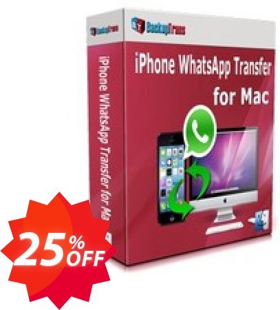 Backuptrans iPhone WhatsApp Transfer for MAC, Family Edition  Coupon code 25% discount 