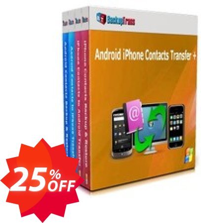 Backuptrans Android iPhone Contacts Transfer +, Family Edition  Coupon code 25% discount 