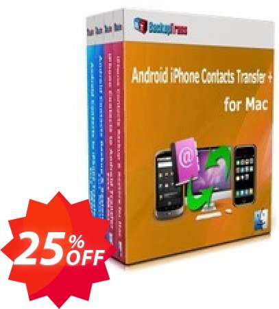 Backuptrans Android iPhone Contacts Transfer + for MAC Coupon code 25% discount 