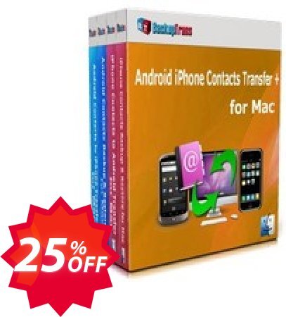 Backuptrans Android iPhone Contacts Transfer + for MAC, Family Edition  Coupon code 25% discount 