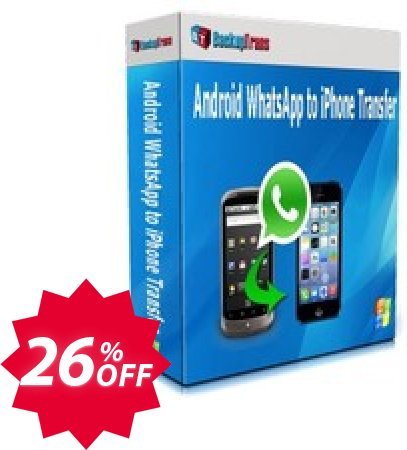 Backuptrans Android WhatsApp to iPhone Transfer, Family Edition  Coupon code 26% discount 