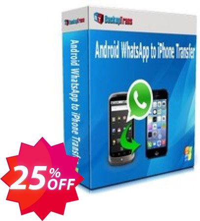 Backuptrans Android WhatsApp to iPhone Transfer, Business Edition  Coupon code 25% discount 