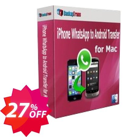 Backuptrans iPhone WhatsApp to Android Transfer for MAC Coupon code 27% discount 