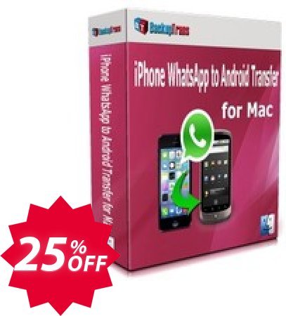 Backuptrans iPhone WhatsApp to Android Transfer for MAC, Business Edition  Coupon code 25% discount 