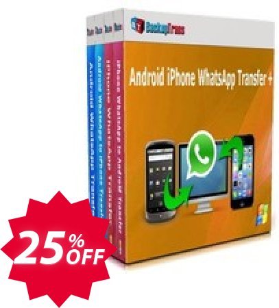 Backuptrans Android iPhone WhatsApp Transfer plus, Family Edition  Coupon code 25% discount 