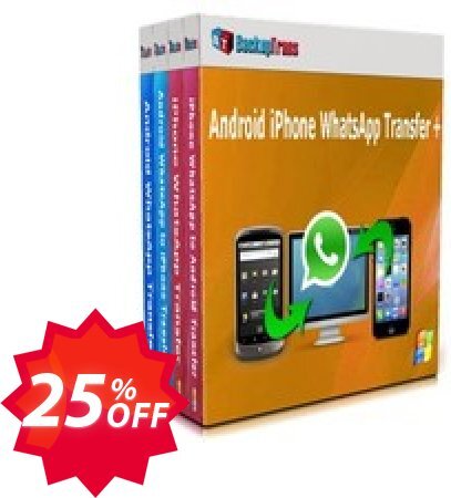 Backuptrans Android iPhone WhatsApp Transfer plus, Family Edition  Coupon code 25% discount 