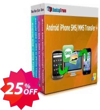 Backuptrans Android iPhone SMS/MMS Transfer plus, Family Edition  Coupon code 25% discount 