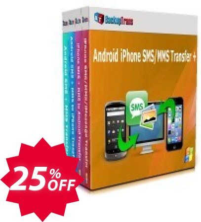 Backuptrans Android iPhone SMS/MMS Transfer plus, Family Edition  Coupon code 25% discount 