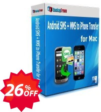 Backuptrans Android SMS + MMS to iPhone Transfer for MAC Coupon code 26% discount 