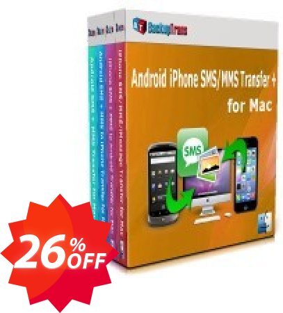 Backuptrans Android iPhone SMS/MMS Transfer plus for MAC, Business Edition  Coupon code 26% discount 