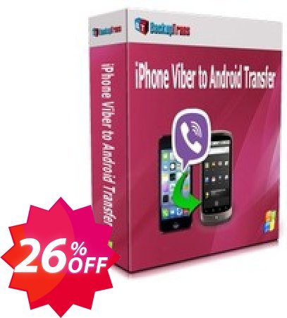Backuptrans iPhone Viber to Android Transfer, Family Edition  Coupon code 26% discount 