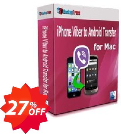 Backuptrans iPhone Viber to Android Transfer for MAC Coupon code 27% discount 