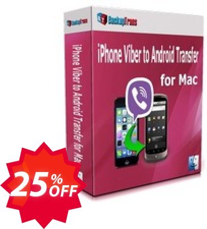 Backuptrans iPhone Viber to Android Transfer for MAC, Family Edition  Coupon code 25% discount 