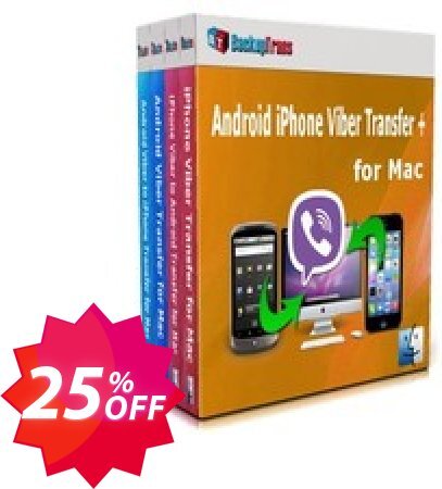 Backuptrans Android iPhone Viber Transfer + for MAC, Family Edition  Coupon code 25% discount 