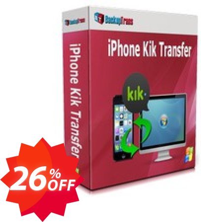 Backuptrans iPhone Kik Transfer, Family Edition  Coupon code 26% discount 