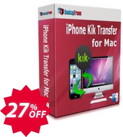 Backuptrans iPhone Kik Transfer for MAC Coupon code 27% discount 