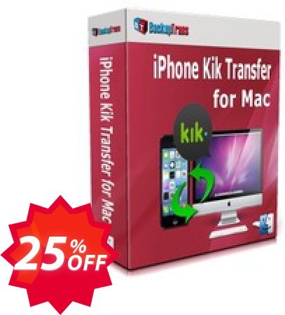Backuptrans iPhone Kik Transfer for MAC, Family Edition  Coupon code 25% discount 