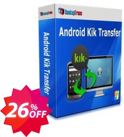 Backuptrans Android Kik Transfer, Family Edition  Coupon code 26% discount 