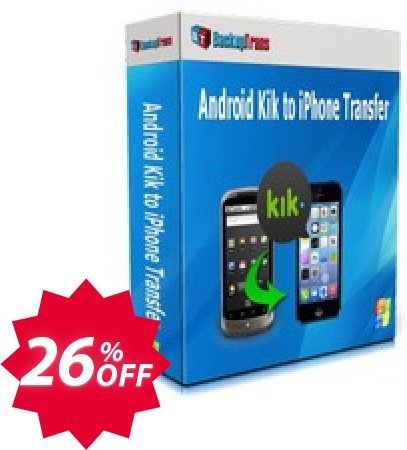 Backuptrans Android Kik to iPhone Transfer, Family Edition  Coupon code 26% discount 