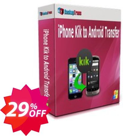 Backuptrans iPhone Kik to Android Transfer Coupon code 29% discount 