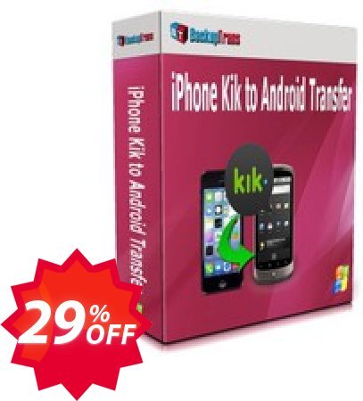 Backuptrans iPhone Kik to Android Transfer Coupon code 29% discount 