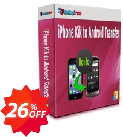 Backuptrans iPhone Kik to Android Transfer, Family Edition  Coupon code 26% discount 