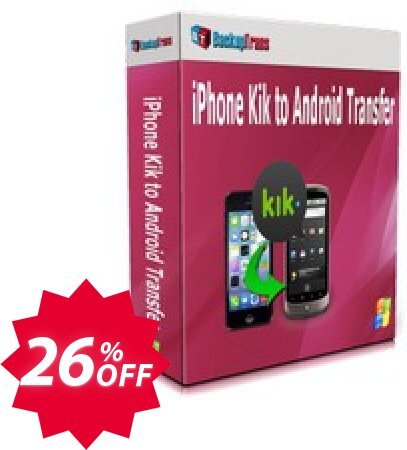 Backuptrans iPhone Kik to Android Transfer, Family Edition  Coupon code 26% discount 