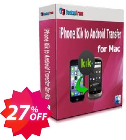 Backuptrans iPhone Kik to Android Transfer for MAC Coupon code 27% discount 