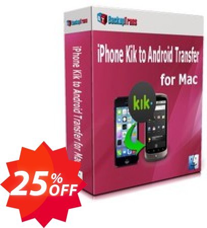 Backuptrans iPhone Kik to Android Transfer for MAC, Business Edition  Coupon code 25% discount 