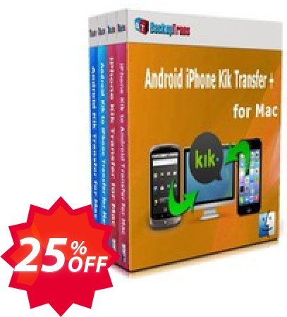Backuptrans Android iPhone Kik Transfer + for MAC, Family Edition  Coupon code 25% discount 