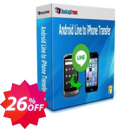 Backuptrans Android Line to iPhone Transfer, Family Edition  Coupon code 26% discount 