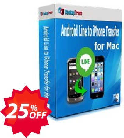 Backuptrans Android Line to iPhone Transfer for MAC, Family Edition  Coupon code 25% discount 
