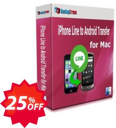 Backuptrans iPhone Line to Android Transfer for MAC, Family Edition  Coupon code 25% discount 