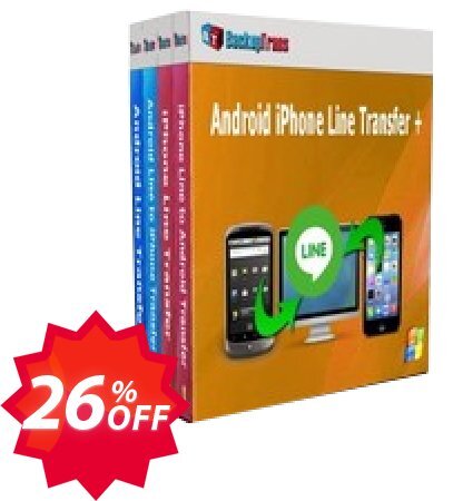 Backuptrans Android iPhone Line Transfer plus Coupon code 26% discount 