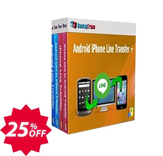 Backuptrans Android iPhone Line Transfer plus, Family Edition  Coupon code 25% discount 