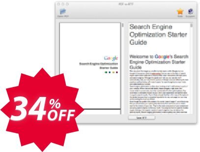 PDF to RTF Converter for MAC Coupon code 34% discount 