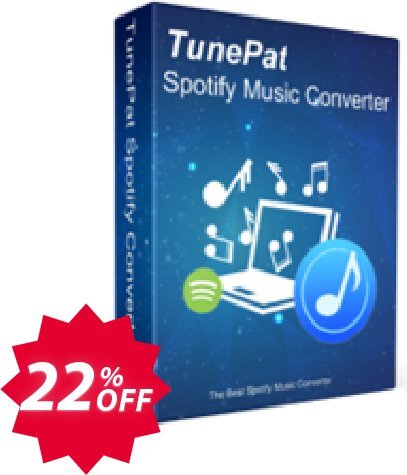 TunePat Spotify Music  Converter for WINDOWS Coupon code 22% discount 