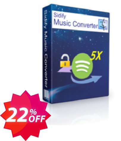 Sidify DRM Audio Converter for Spotify, MAC  Coupon code 22% discount 
