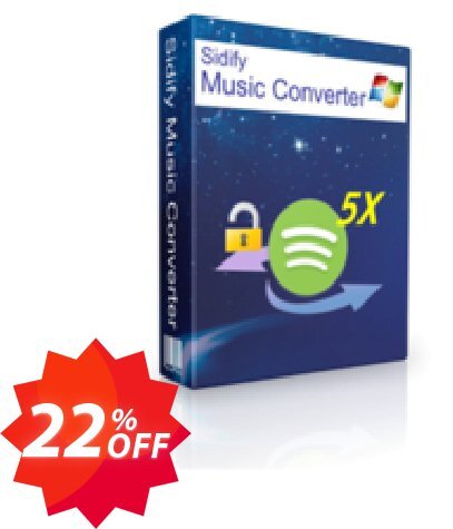 Sidify DRM Audio Converter for Spotify Coupon code 22% discount 