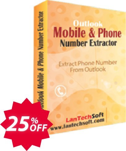 LantechSoft Outlook Mobile and Phone Number Extractor Coupon code 25% discount 