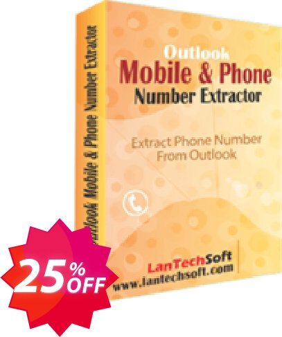 LantechSoft Outlook Mobile and Phone Number Extractor Coupon code 25% discount 