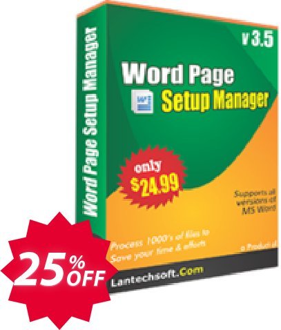 LantechSoft Word Page Setup Manager Coupon code 25% discount 