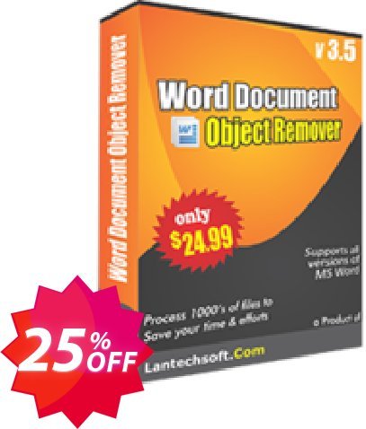 LantechSoft Word Document Object Remover Coupon code 25% discount 