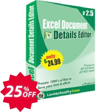 LantechSoft Excel Document Details Editor Coupon code 25% discount 