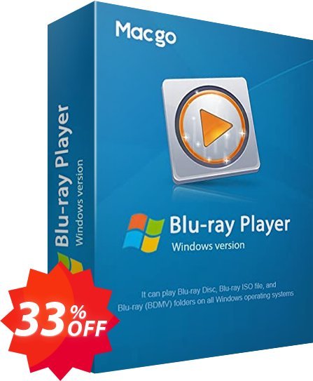 MACgo WINDOWS Blu-ray Player Standard Coupon code 33% discount 