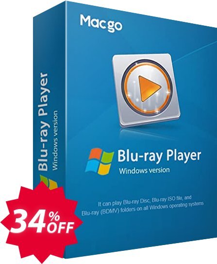 MACgo WINDOWS Blu-ray Player Coupon code 34% discount 