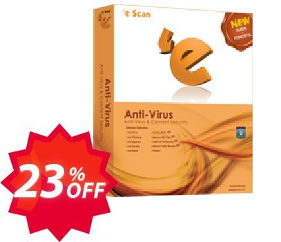 eScan Antivirus, AV Home User Version - Special Offer - 1 User Yearly Coupon code 23% discount 